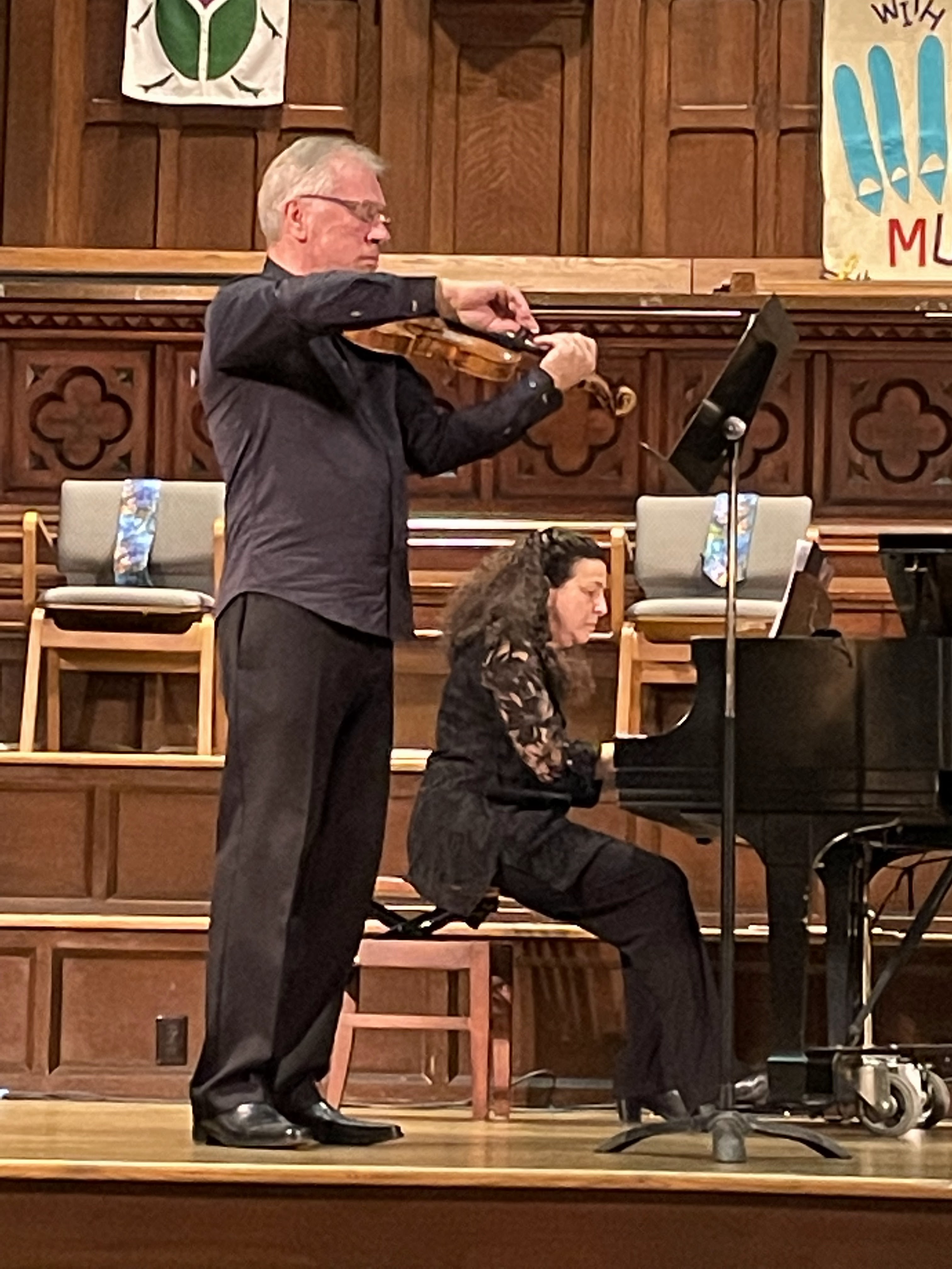 Ioan Harea on violin and Judy Ginsburg on piano